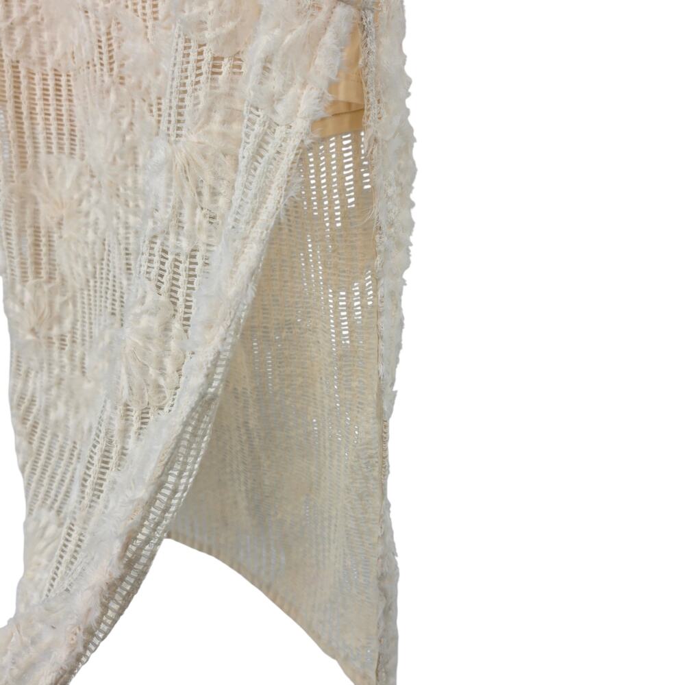 NWT ASTR The Label Cream Sol Textured Floral Sheer Open Knit Midi Skirt Size M - Picture 4 of 7
